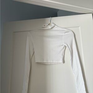 Princess Polly White Long Sleeve Crop Top